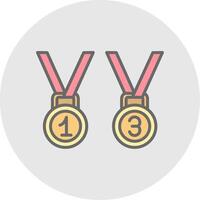 Medals Line Filled Light Icon vector