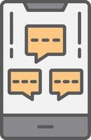 Mobile Chat Info Line Filled Light Icon vector
