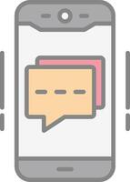 Mobile Chat Line Filled Light Icon vector