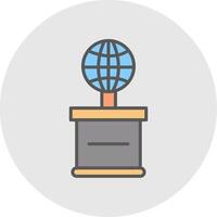 World Line Filled Light Icon vector