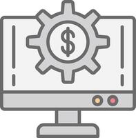 Money System Line Filled Light Icon vector