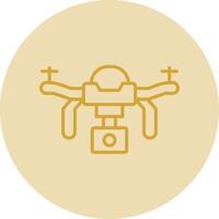 Drone Line Yellow Circle Icon vector