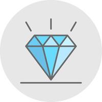 diamante línea lleno ligero icono vector