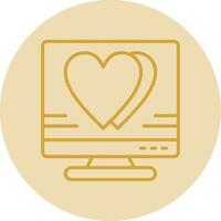 Heart Line Yellow Circle Icon vector