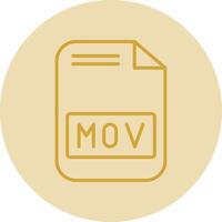 Mov File Line Yellow Circle Icon vector