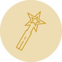 Magic Wand Line Yellow Circle Icon vector