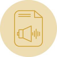 Audio File Line Yellow Circle Icon vector