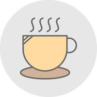 taza línea lleno ligero icono vector