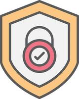 Security Check Line Filled Light Icon vector