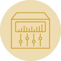 Sound Mixer Line Yellow Circle Icon vector