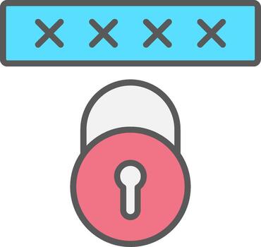 Security Code Line Filled Light Icon vector