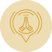 Prayer Line Yellow Circle Icon vector