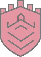 Security Castle Tech Line Filled Light Icon vector