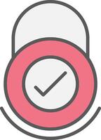 Security Check Line Filled Light Icon vector