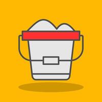 Sand Bucket Filled Shadow Icon vector