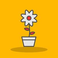 Flower Filled Shadow Icon vector