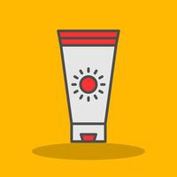 Sunblock Cream Filled Shadow Icon vector