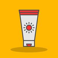 Sunblock Cream Filled Shadow Icon vector