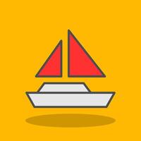 Boat Filled Shadow Icon vector