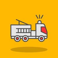 Fire Truck Filled Shadow Icon vector