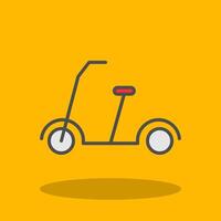 patada scooter lleno sombra icono vector