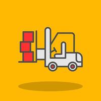 Forklift Filled Shadow Icon vector