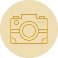 Camera Line Yellow Circle Icon vector