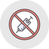 Prohibited Sign Line Filled Light Icon vector