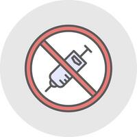 prohibido firmar línea lleno ligero icono vector