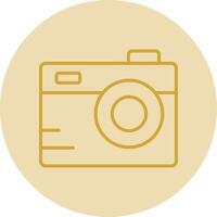 Camera Line Yellow Circle Icon vector