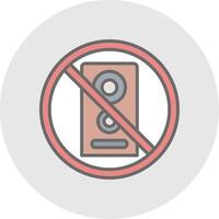 No speaker Line Filled Light Icon vector