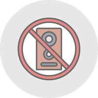 No altavoz línea lleno ligero icono vector