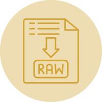 Raw Line Yellow Circle Icon vector