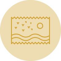 Photo Line Yellow Circle Icon vector