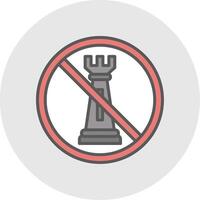 prohibido firmar línea lleno ligero icono vector