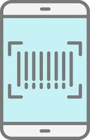 Barcode Scan Line Filled Light Icon vector