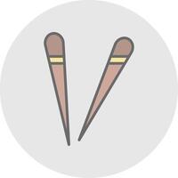 Chopsticks Line Filled Light Icon vector