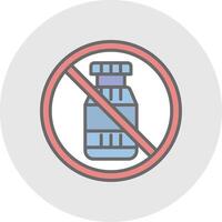 Prohibited Sign Line Filled Light Icon vector