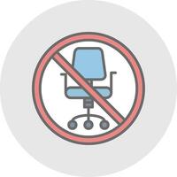 Prohibited Sign Line Filled Light Icon vector