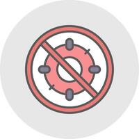 prohibido firmar línea lleno ligero icono vector
