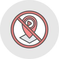 Prohibited Sign Line Filled Light Icon vector