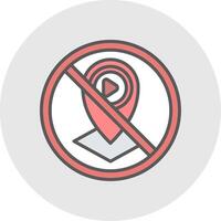 prohibido firmar línea lleno ligero icono vector