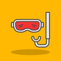 Goggles Filled Shadow Icon vector