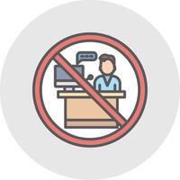 prohibido firmar línea lleno ligero icono vector