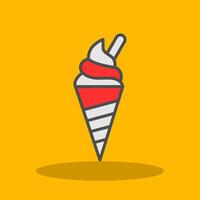 Ice Cream Filled Shadow Icon vector