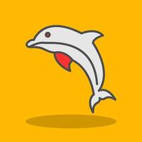 Dolphin Filled Shadow Icon vector