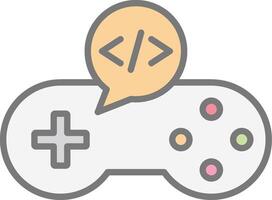 Game Develop Line Filled Light Icon vector