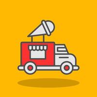 Ice Cream Truck Filled Shadow Icon vector