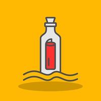 Message In A Bottle Filled Shadow Icon vector