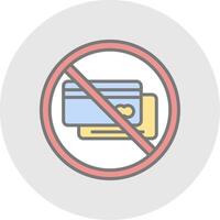 Prohibited Sign Line Filled Light Icon vector